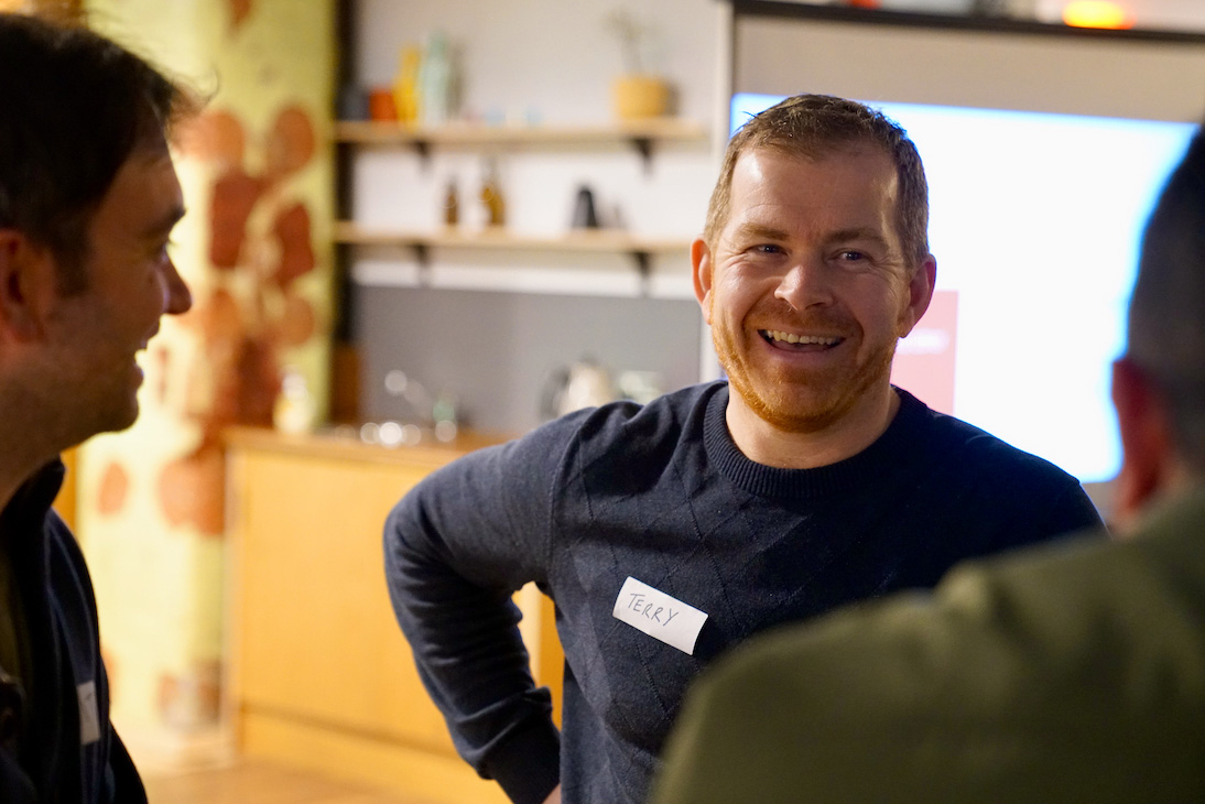 Photos of Terry and others on the CodeYourFuture course.